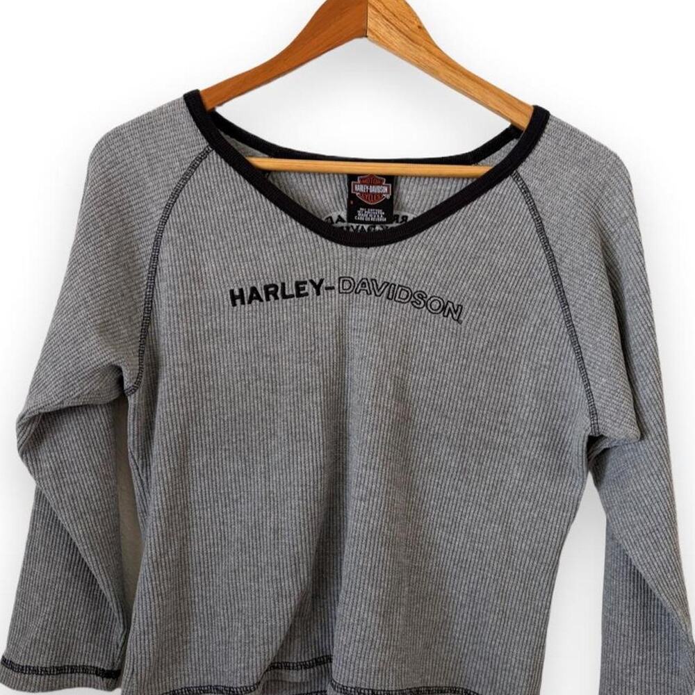 Harley davidson gray ribbed cotton